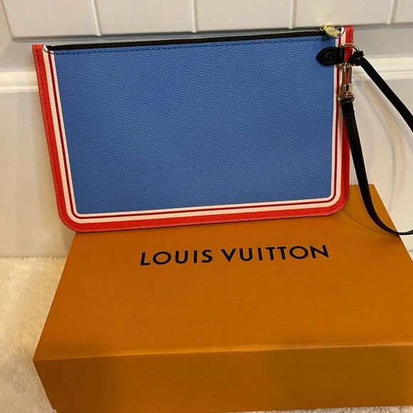 Louis Vuitton Game On Neverfull MM Pouchette Black/Blue/Red - Picture 7 of 13